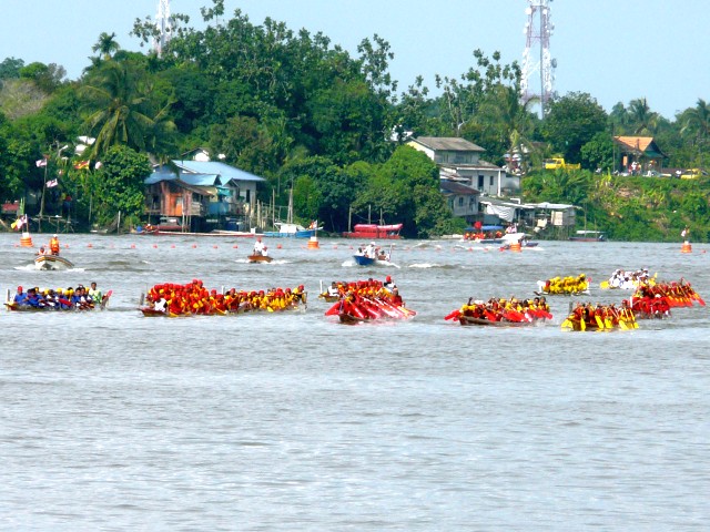 racing down the river